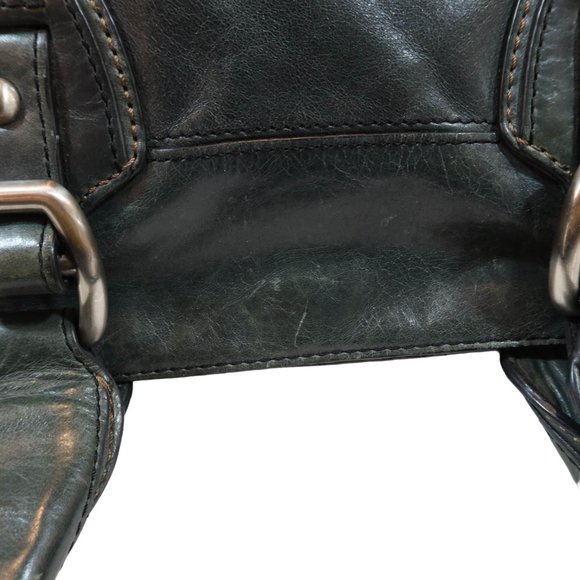 FOSSIL Dark Forest Green Leather Medium Divided Satchel Handbag Shoulder Bad - Picture 15 of 15